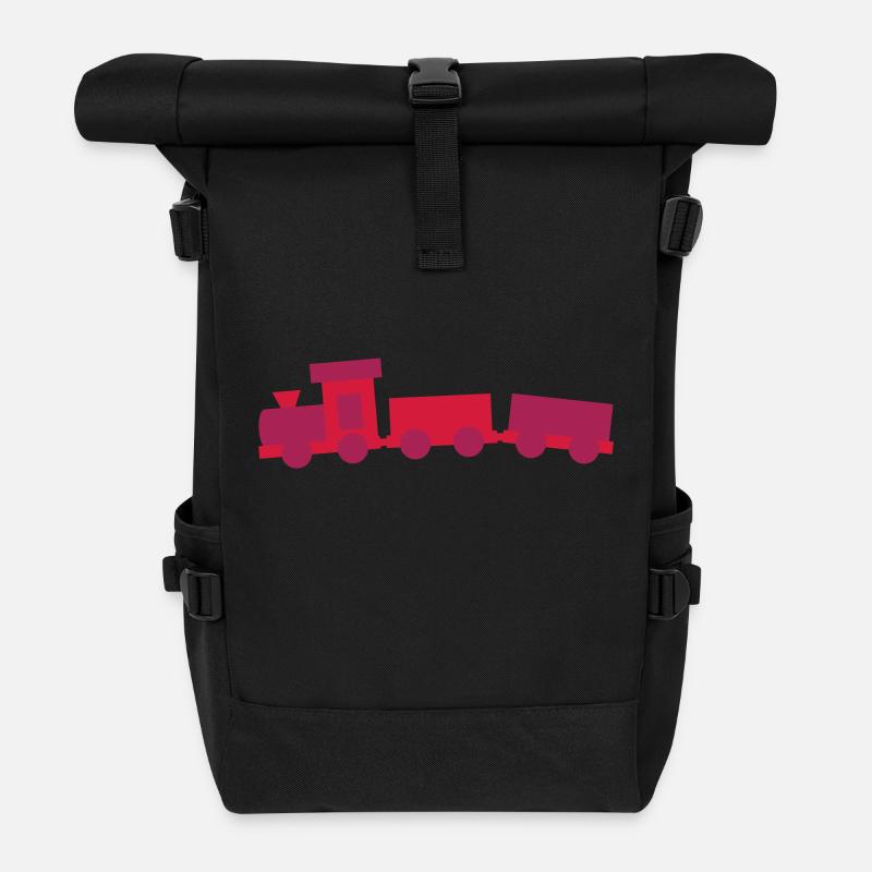 Eisenbahn - Rolltop Rucksack - Schwarz
