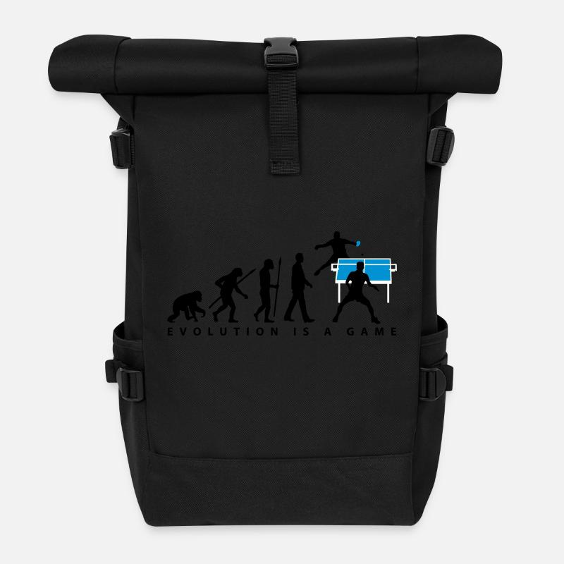 evolution_tischtennisspieler_102012_a_3c - Roll Top Backpack - black