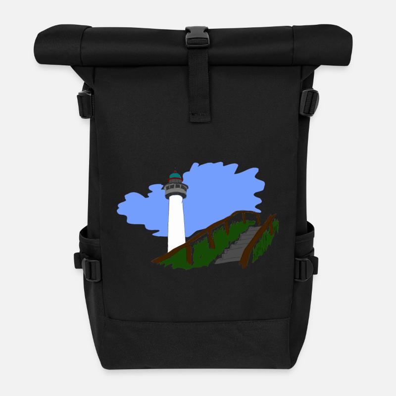 Leuchtturm Egmond - Rolltop Rucksack - Schwarz