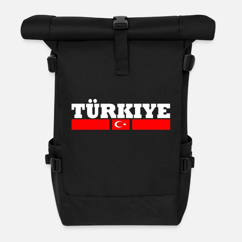 Drapeau turc - Sac à dos roll top - noir