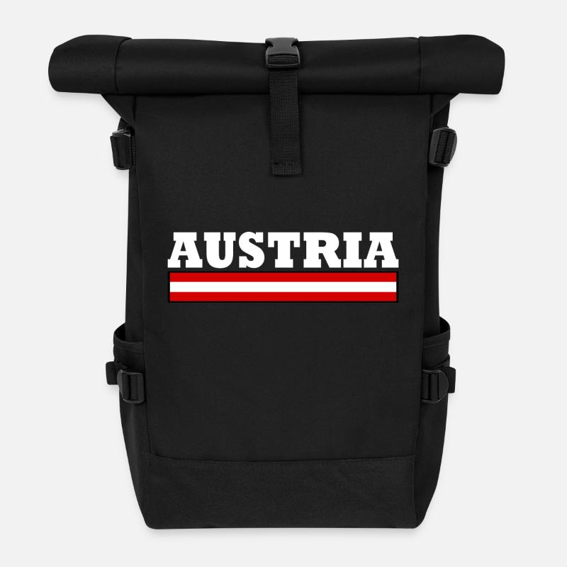 Austria - Roll Top Backpack - black