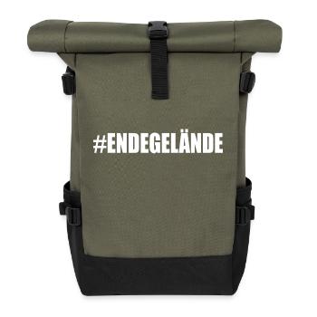 Ende gelände - Rolltop Rucksack - Olive/Schwarz - Vorne