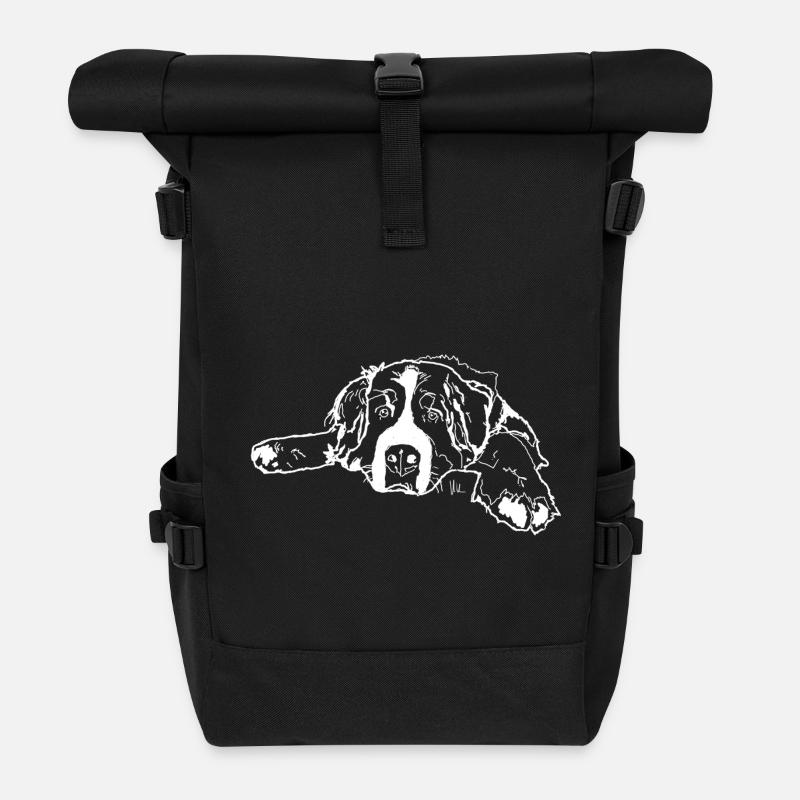 Berner Sennenhund - Rolltop Rucksack - Schwarz