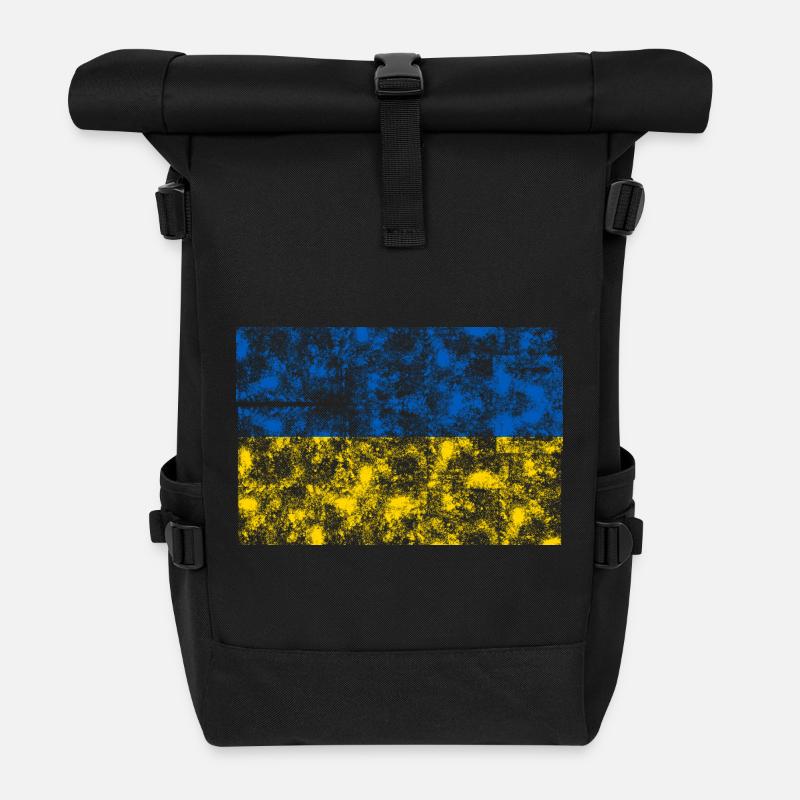 Ukraine - Rolltop Rucksack - Schwarz