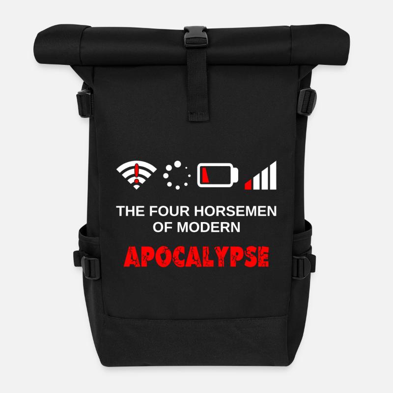 Vier Reiter der Modernen Apokalypse Gaming Nerd - Rolltop Rucksack - Schwarz