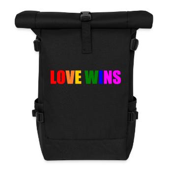 Love wins - Rolltop Rucksack - Schwarz - Vorne