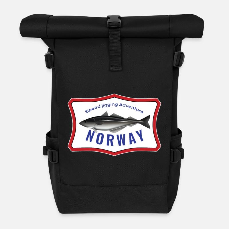 Norway Speed Jiggung Adventure Seelachs Geschenk - Rolltop Rucksack - Schwarz