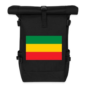 Flag of the Reggae Rastafari Rasta Roots One Love - Rolltop Rucksack - Schwarz - Vorne