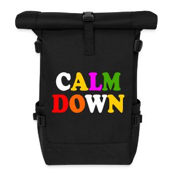 Calm down - Rolltop Rucksack - Schwarz - Vorne