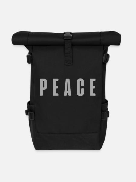 PEACE - Sac à dos roll top - noir