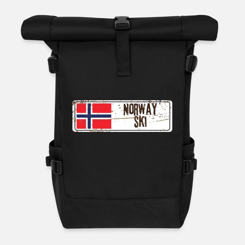 Ski Norvège - Sac à dos roll top - noir