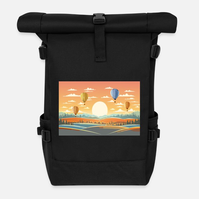 Montgolfières - Sac à dos roll top - noir