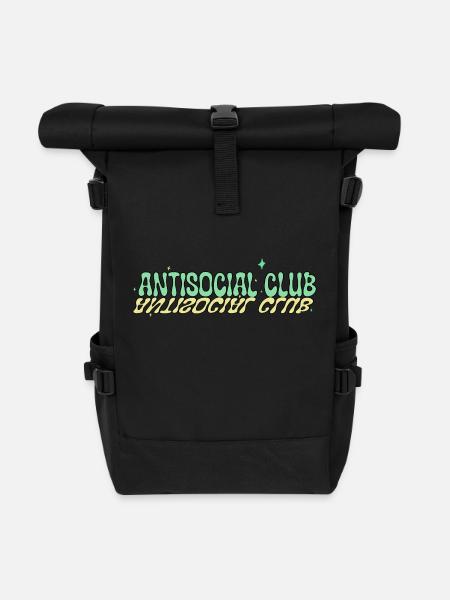 Antisocial club - Roll Top Backpack - black