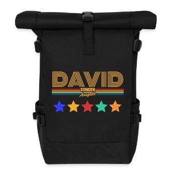 David - Rolltop Rucksack - Schwarz - Vorne