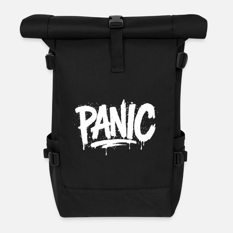 PANIC Expressive Grau-Ästhetik mit Risiko-Bothrin - Rolltop Rucksack - Schwarz