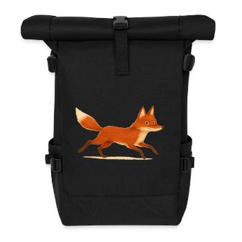 Laufender roter Fuchs - Rolltop Rucksack - Schwarz - Vorne