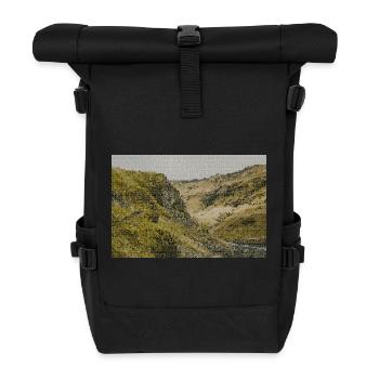 Wüstenfluss Tallandschaft - Rolltop Rucksack - Schwarz - Vorne