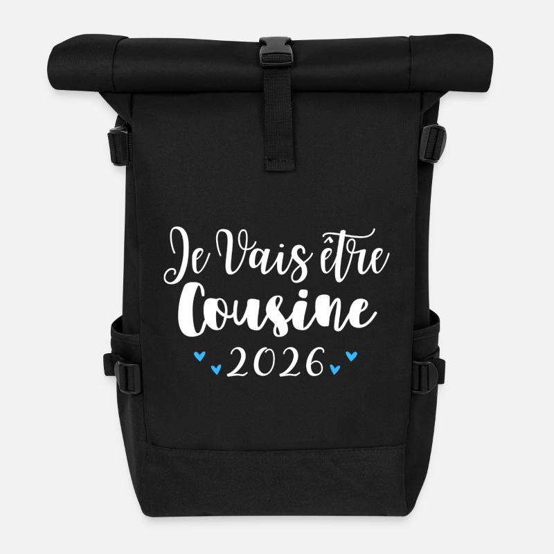 Ich werde Cousine 2026 Schwangerschaftsankündigung - Rolltop Rucksack - Schwarz