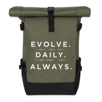 Evolve Daily Always Typography Art - Roll Top Backpack - olive/black - Front