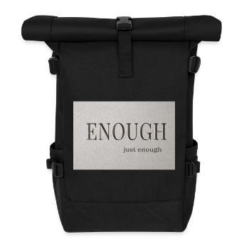 Genug – gerade genug - Rolltop Rucksack - Schwarz - Vorne