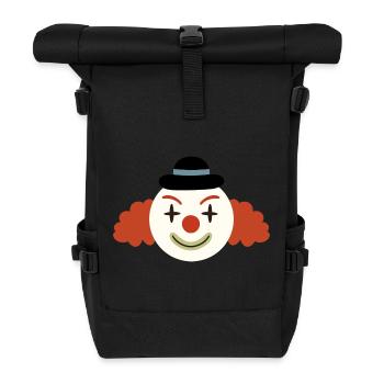 Fröhliche Clownsgesicht Retro-Kunst - Rolltop Rucksack - Schwarz - Vorne
