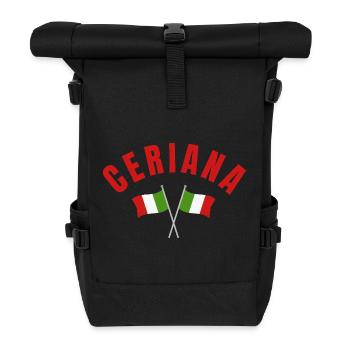 Ceriana mit gekreuzten italienischen Flaggen - Rolltop Rucksack - Schwarz - Vorne