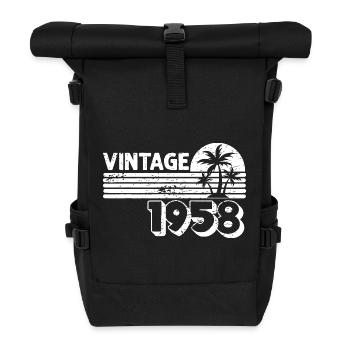 Vintage 1958 Palm Sunset - Roll Top Backpack - black - Front