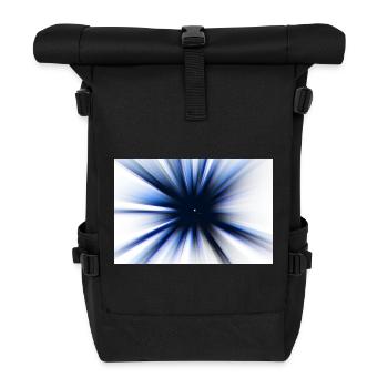 Motif amusant - Effet rayons bleus – Explosion radiale - Sac à dos roll top - noir - Devant
