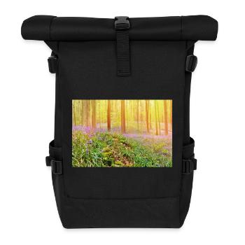 Sunlit Bluebell Forest Glow - Roll Top Backpack - black - Front