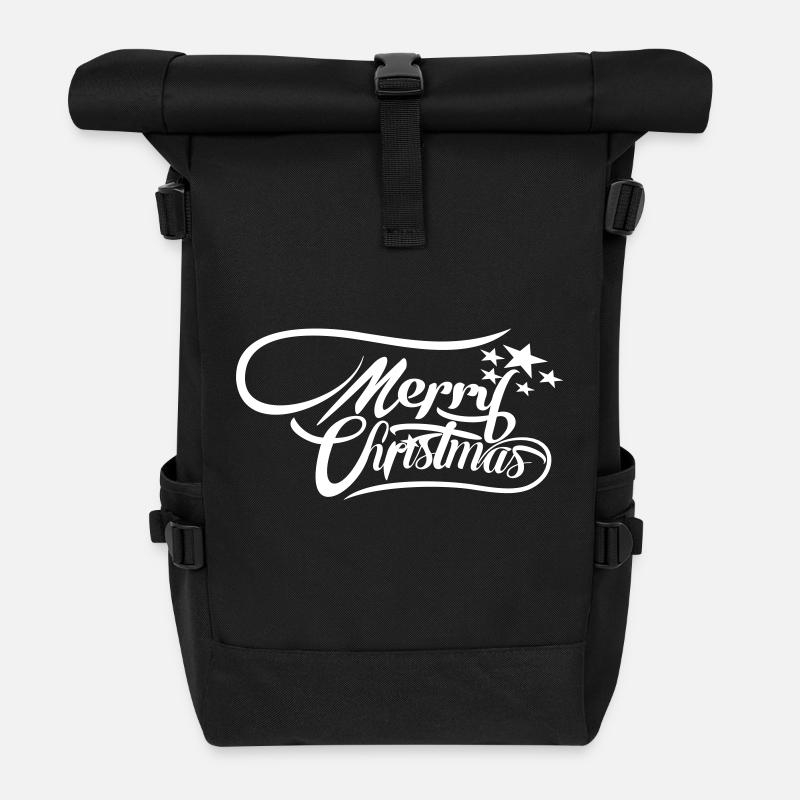 merrychristmas-ownfont - Rolltop Rucksack - Schwarz