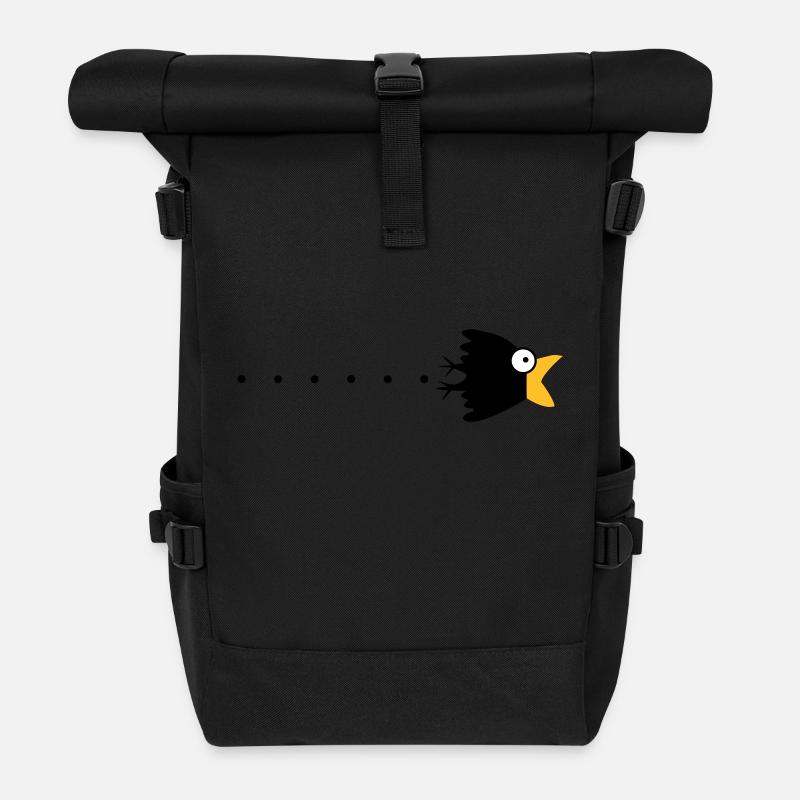 Rabe Überraschung Karikatur - Rolltop Rucksack - Schwarz