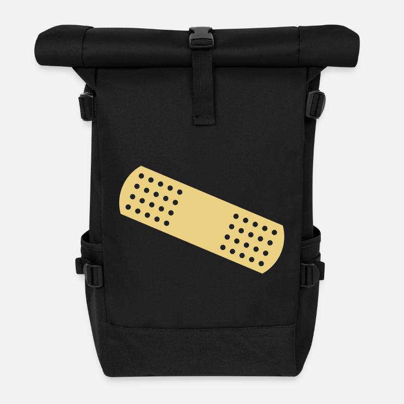 Heftpflaster - Rolltop Rucksack - Schwarz
