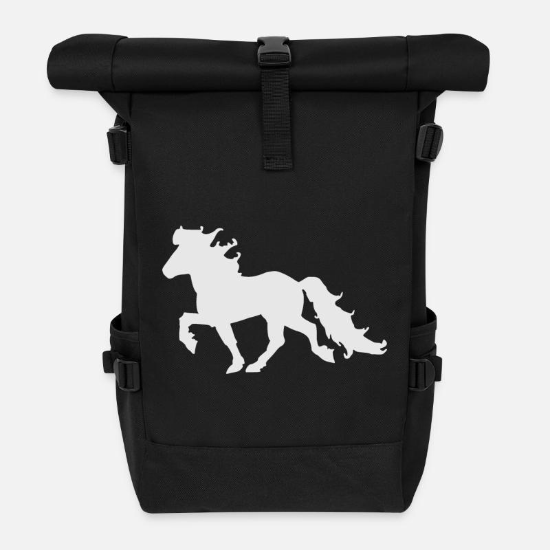 Edles Islandpferd, Tölter, Tölt - Rolltop Rucksack - Schwarz