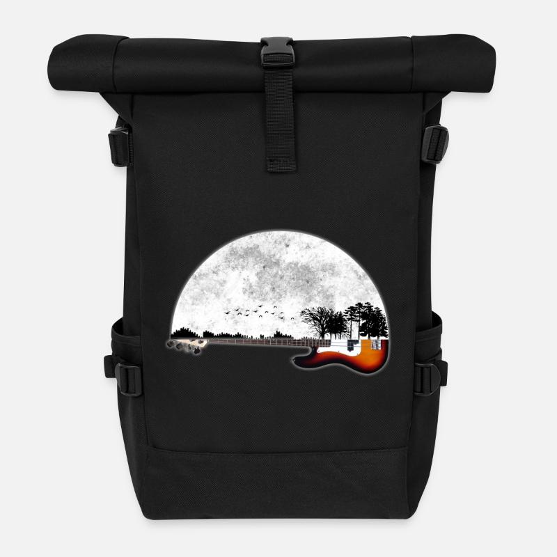 Gitarre Natur - Rolltop Rucksack - Schwarz