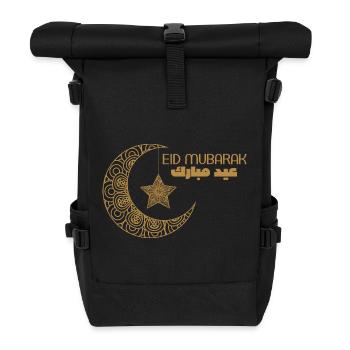 eid mobarak - Roll Top Backpack - black - Front