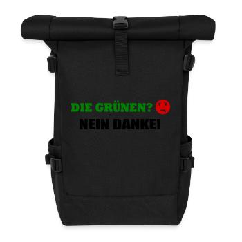 Die grünen nein danke - Rolltop Rucksack - Schwarz - Vorne