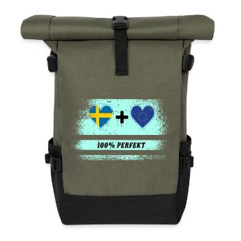 Europe et Suède 100% Parfait / Cadeau - Sac à dos roll top - olive/noir - Devant