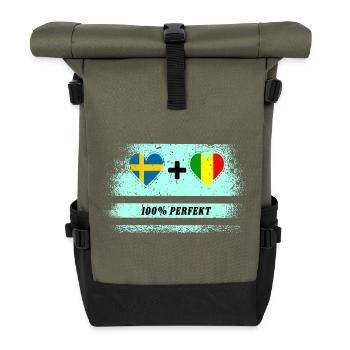 Mali et Suède 100% Parfait / Cadeau - Sac à dos roll top - olive/noir - Devant