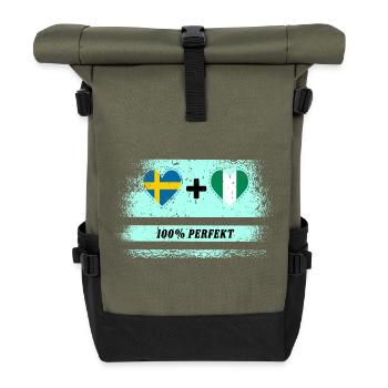 Nigeria et Suède 100% Parfait / Cadeau - Sac à dos roll top - olive/noir - Devant