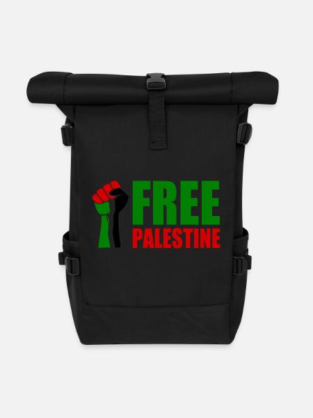 Free palestine - Roll Top Backpack - black