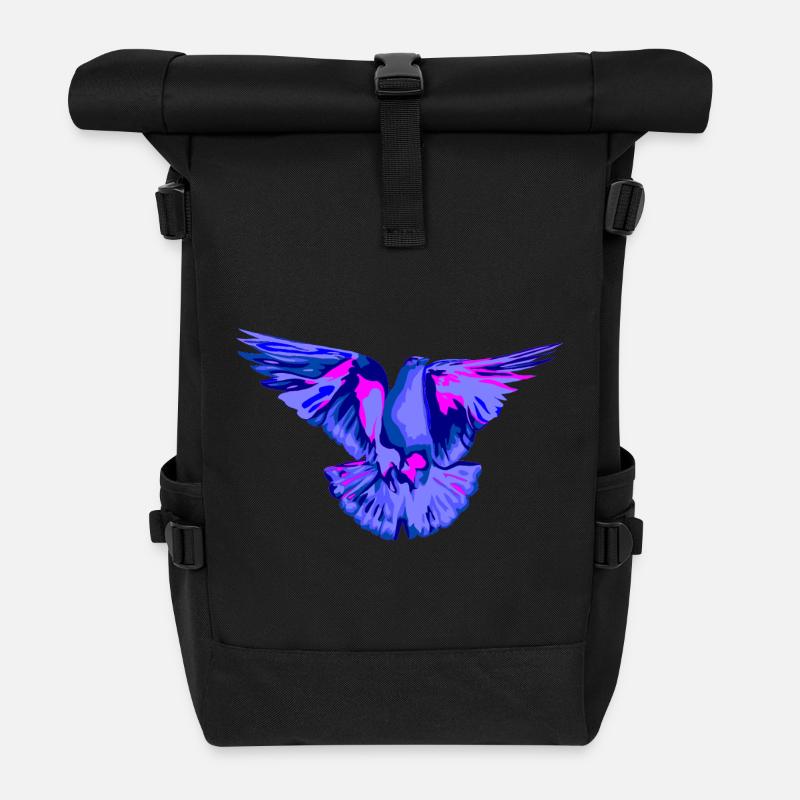Dove blue - Roll Top Backpack - black