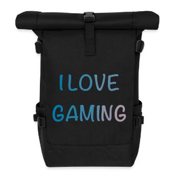 I Love Gaming Watercolor - Roll Top Backpack - black - Front