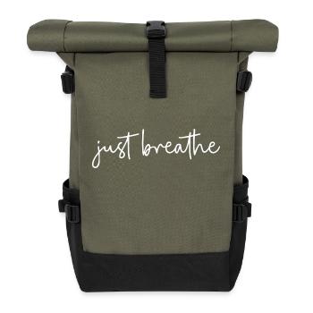 Nur Atem atmen - Rolltop Rucksack - Olive/Schwarz - Vorne