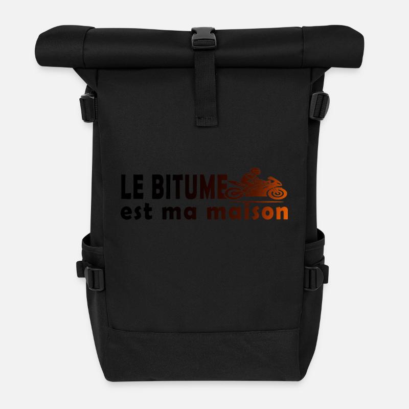 BIKER MOTORRAD DER ASPHALT - Rolltop Rucksack - Schwarz