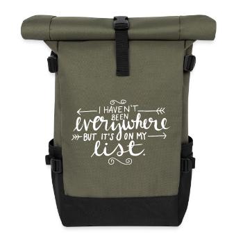 I Have Not Been Everywhere Travel Statement - Rolltop Rucksack - Olive/Schwarz - Vorne
