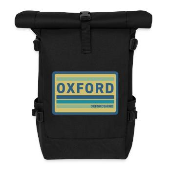 Écusson vintage de l’insigne de style Oxford - Sac à dos roll top - noir - Devant