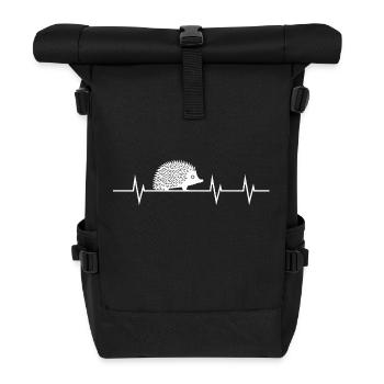 Heartbeat of a Hedgehog - Rolltop Rucksack - Schwarz - Vorne