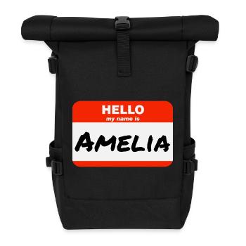 Bonjour, je m’appelle Amelia Étiquette Étiquette Étiquette - Sac à dos roll top - noir - Devant