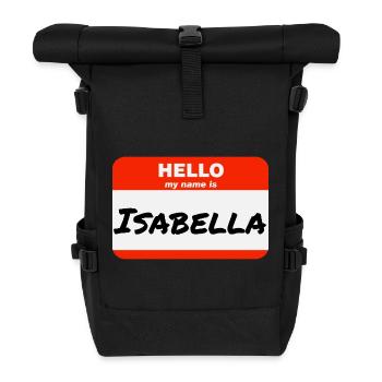 Bonjour, je m’appelle Isabella Étiquette Étiquette Étiquette - Sac à dos roll top - noir - Devant