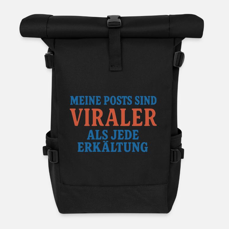 Viral Posts - Roll Top Backpack - black
